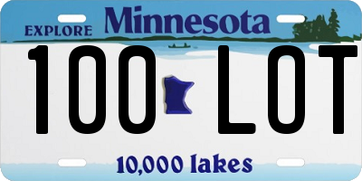 MN license plate 100LOT