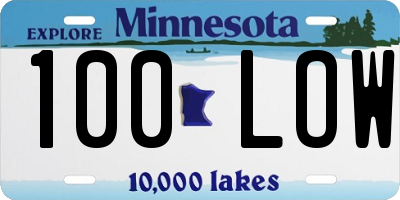 MN license plate 100LOW