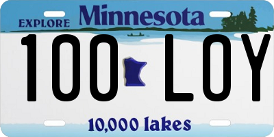 MN license plate 100LOY