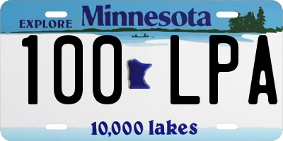 MN license plate 100LPA