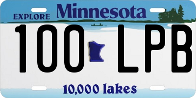 MN license plate 100LPB