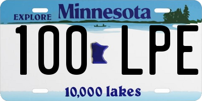 MN license plate 100LPE