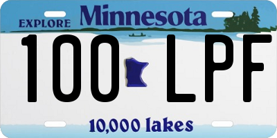 MN license plate 100LPF
