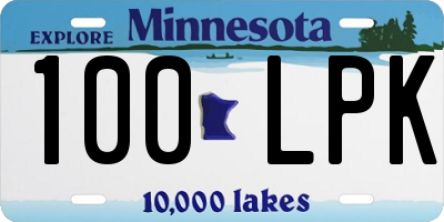 MN license plate 100LPK