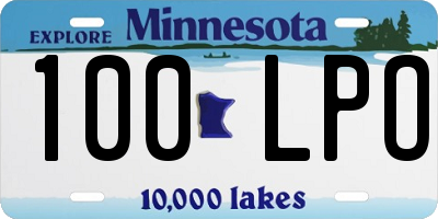 MN license plate 100LPO