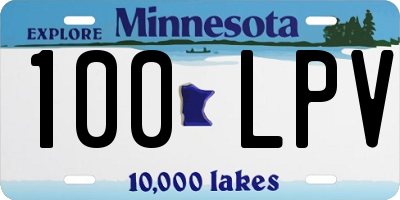 MN license plate 100LPV