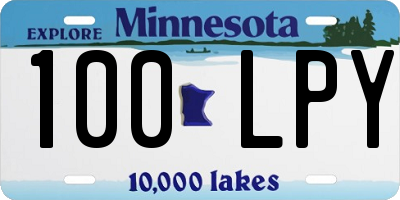 MN license plate 100LPY