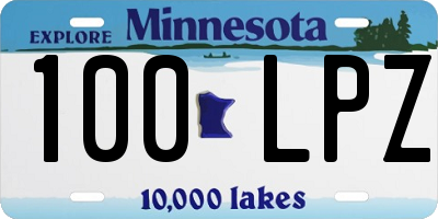 MN license plate 100LPZ