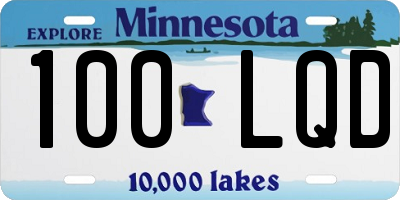 MN license plate 100LQD