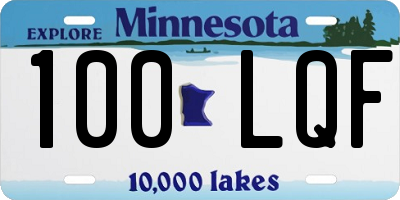 MN license plate 100LQF
