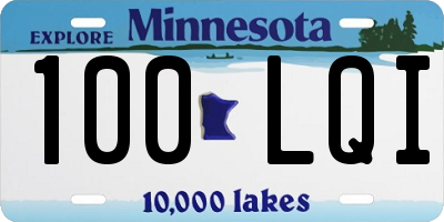 MN license plate 100LQI