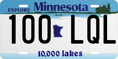 MN license plate 100LQL