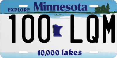 MN license plate 100LQM