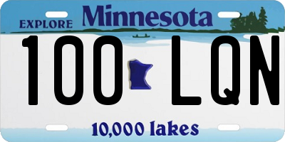 MN license plate 100LQN