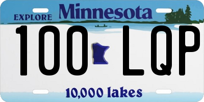 MN license plate 100LQP