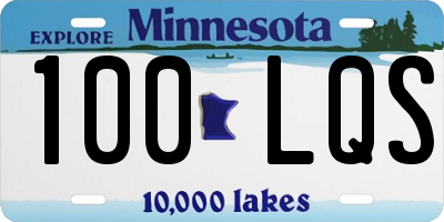 MN license plate 100LQS