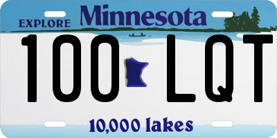 MN license plate 100LQT