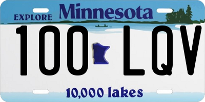 MN license plate 100LQV