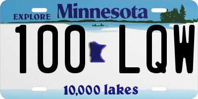 MN license plate 100LQW
