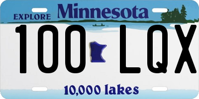 MN license plate 100LQX