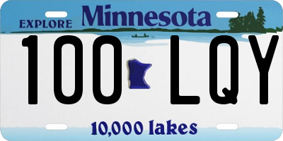 MN license plate 100LQY