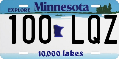MN license plate 100LQZ