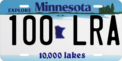 MN license plate 100LRA