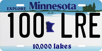 MN license plate 100LRE