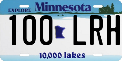 MN license plate 100LRH