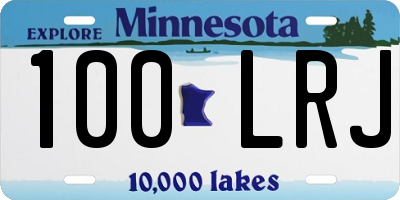 MN license plate 100LRJ