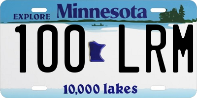 MN license plate 100LRM
