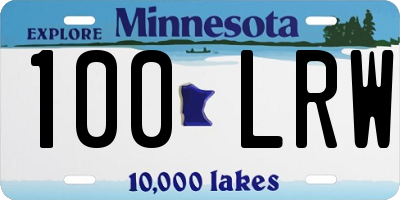 MN license plate 100LRW