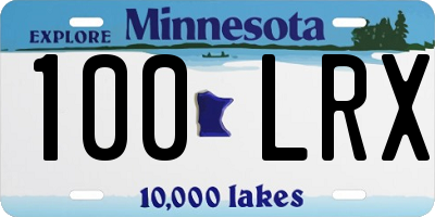 MN license plate 100LRX