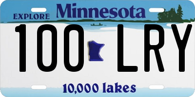 MN license plate 100LRY