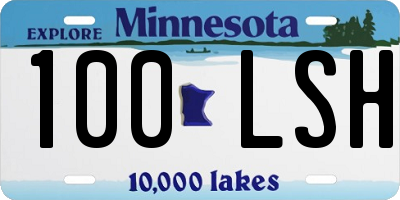 MN license plate 100LSH