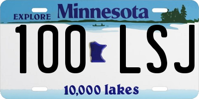 MN license plate 100LSJ