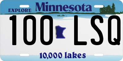 MN license plate 100LSQ