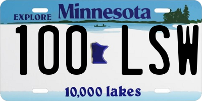 MN license plate 100LSW