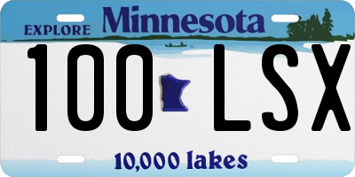 MN license plate 100LSX