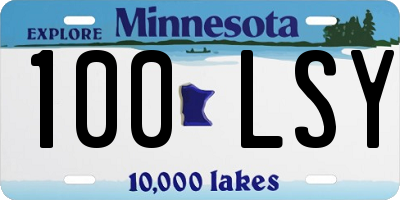 MN license plate 100LSY