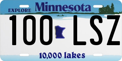 MN license plate 100LSZ