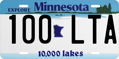 MN license plate 100LTA