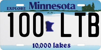 MN license plate 100LTB