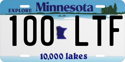 MN license plate 100LTF