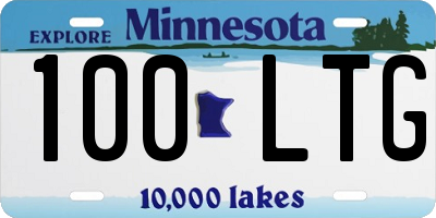 MN license plate 100LTG