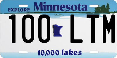 MN license plate 100LTM