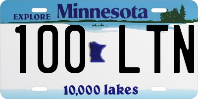 MN license plate 100LTN