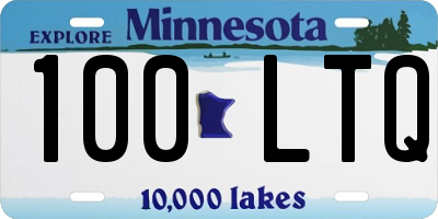 MN license plate 100LTQ