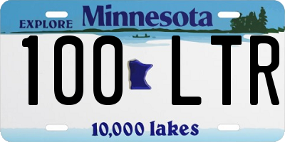 MN license plate 100LTR