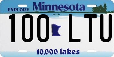MN license plate 100LTU